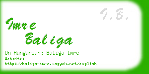 imre baliga business card